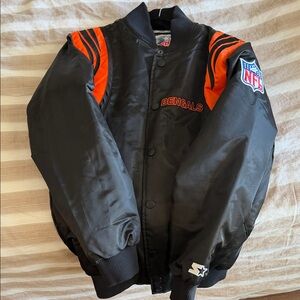 NFL Bengals Black and Orange Starter Jacket